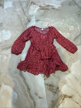 XiRENA Red Floral Long-Sleeve Ruffle Mini Dress